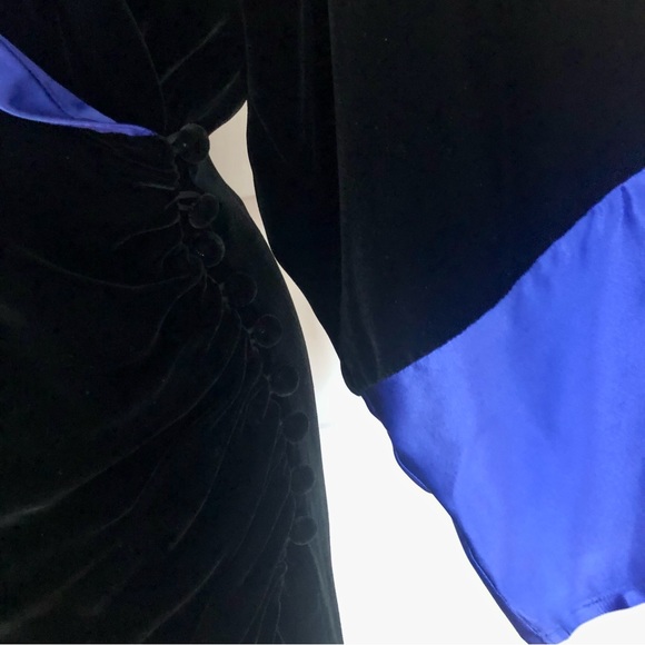 Flora Kung 80’s Velvet Wrap Dress - Picture 5 of 8